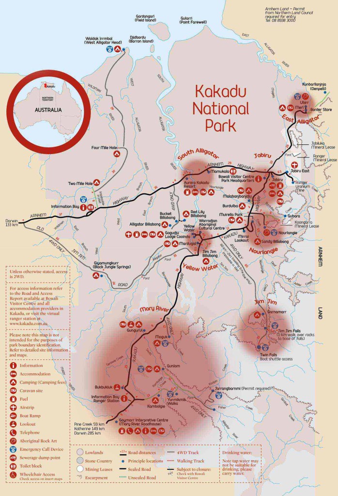 Kakadu National Park kaart