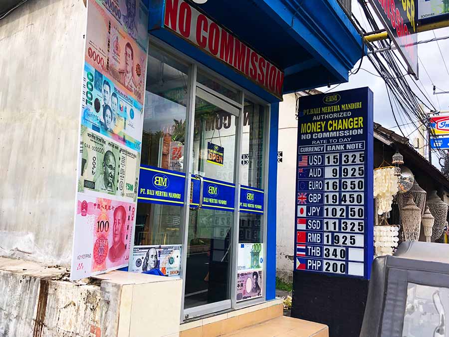 Geld wisselen Bali